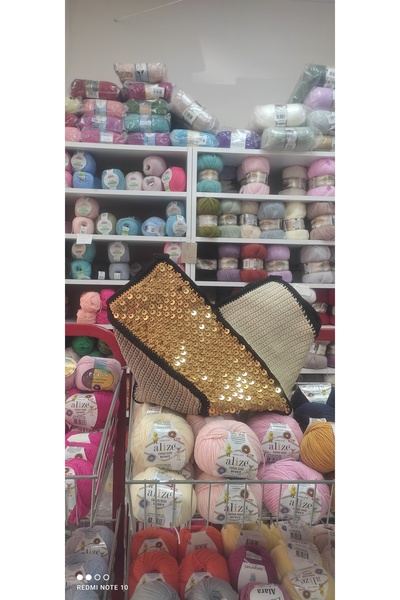 Kevser nur tuhafiye Sequin Design Puzzle Bag