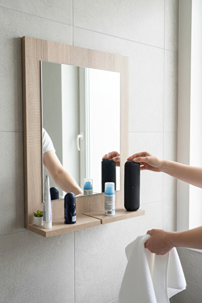 Moemi Lavabo Aynası Raflı Banyo Aynası , Lavabo, Wc , Dresuar , Koridor , Mut...