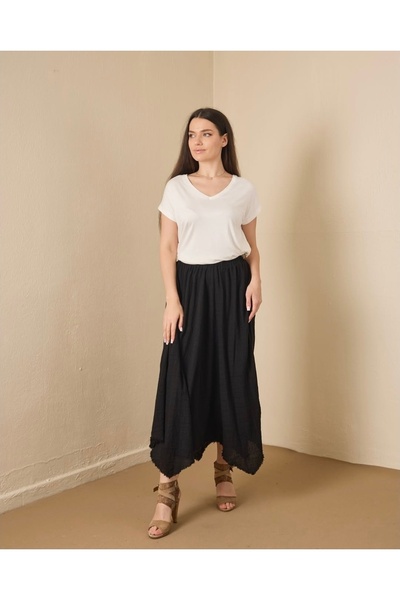 S.Y Collection Asymmetrical Cut Cotton Skirt