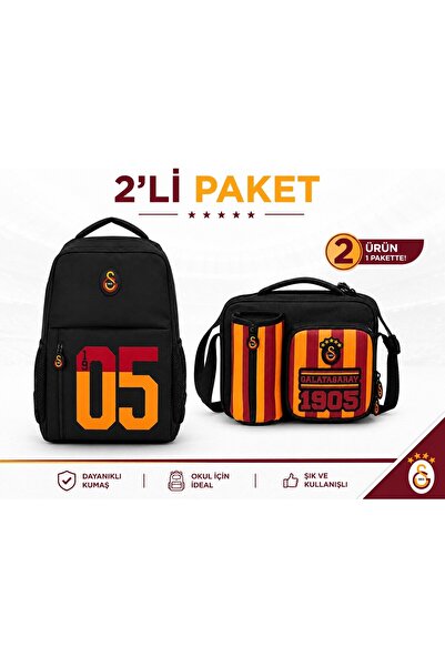 Galatasaray Лицензирана раница с 3 отделения 1905 с принт 26505+ Кутия за обя...