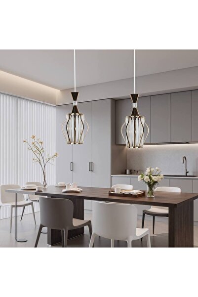 Hummer Modern Pendant Light | Gold E27 Single Hanging Fixture | Bulb Not Incl...