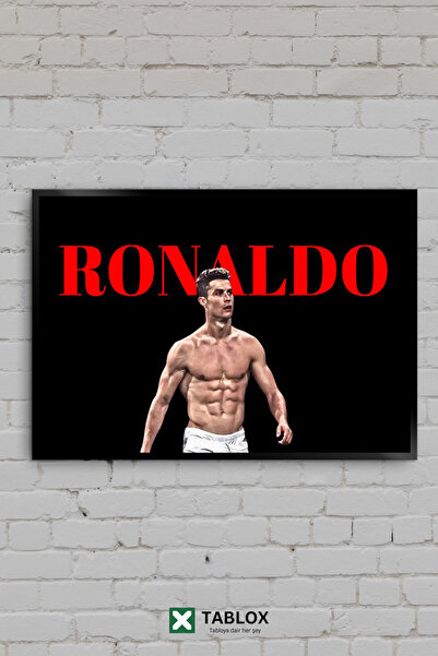 TABLOX Kristijano Ronaldo Fudbal Fitnes Tijelo Tipografija Uramljena Dekorati...