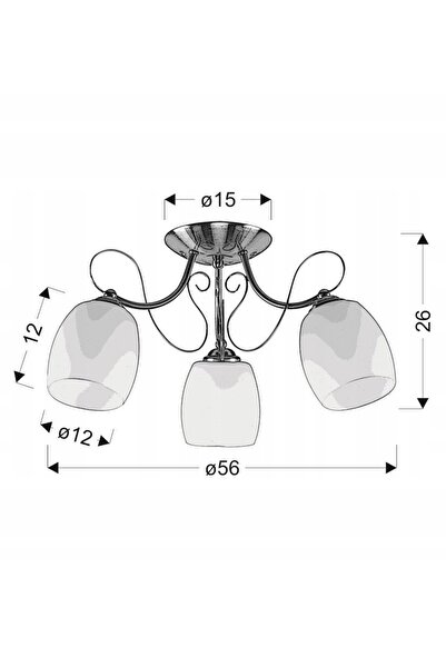 NO BRAND Candellux Lighting Amba lustră suspendată cu 3 puncte de lumină E27