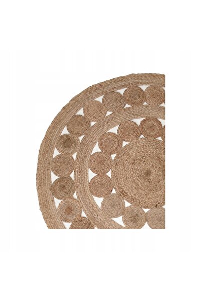Home Styling Collection Covor de iută maro rotund împletit boho 150cm