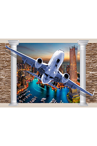 VIODESIGN Fototapet Copii, autoadeziv, 3D Avion, multicolor,200x300 cm CO372