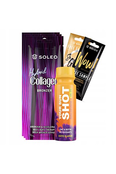 NO BRAND Soleo Collagen Hybrid 3x15ml Bronzer pentru bronzare + Cadouri