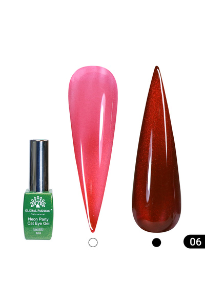global fashion Oja semipermanenta - Cat Eye Neon Party, 8ml - Efect 3D
