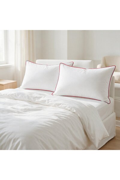 Binna Soft Comfort Touch Biyeli Yastık 2'li Paket 50x70 cm 1000 gr Boncuk Silikon Elyaf Dolgulu - Kı