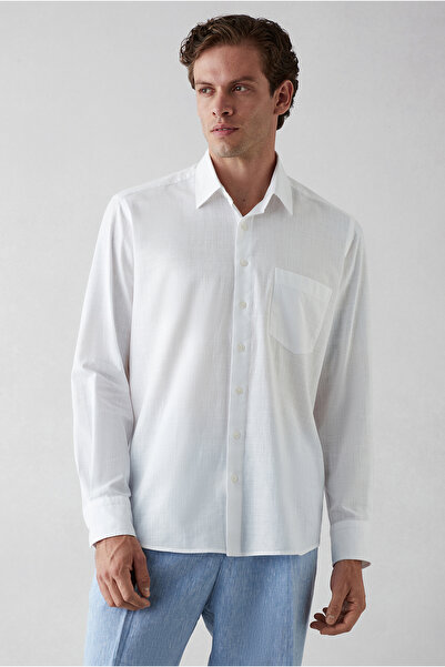 Kiğılı Long Sleeve Regular Fit Pocketed 100% Cotton Shirt