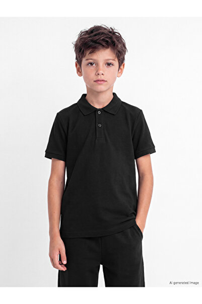 LC Waikiki Trendlucky Polo Neck Boys' T-Shirt with Difference in Color