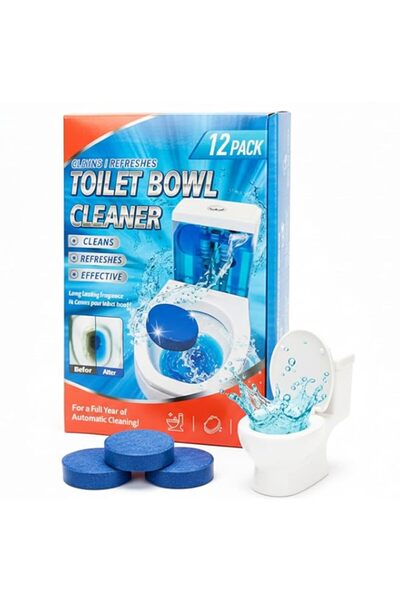 Generic Brand YOOJ® 12 Pcs Automatic Toilet Bowl Cleaner Tablets, Long-Lastin...