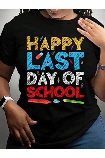 2BIR Happy Last Day Of Students And Teachers Shirt Back To School Black Graph...