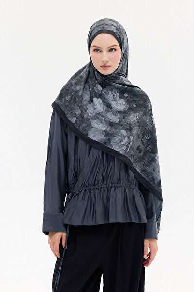 cs camellia scarf Σάλι Atlantis Kraş - Μαύρο