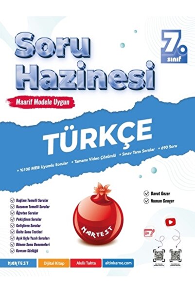 Nartest Yayınları 7.SINIF YENİ MAARİF MODEL SORU HAZİNESİ TÜRKÇE SORU BANKASI
