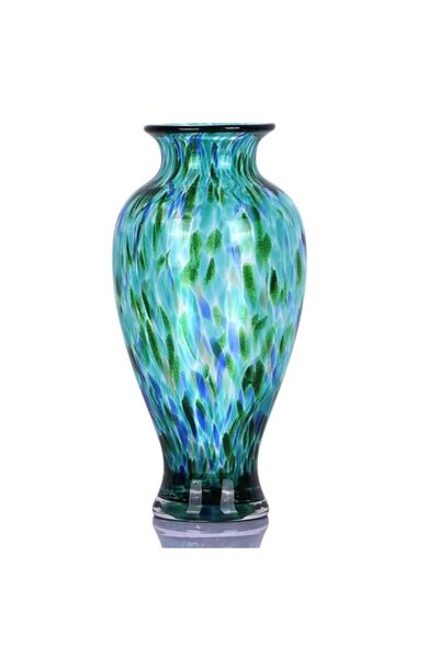 Generic Brand DOVDOV Blown glass vase, unique glass vase, glass green decorat...