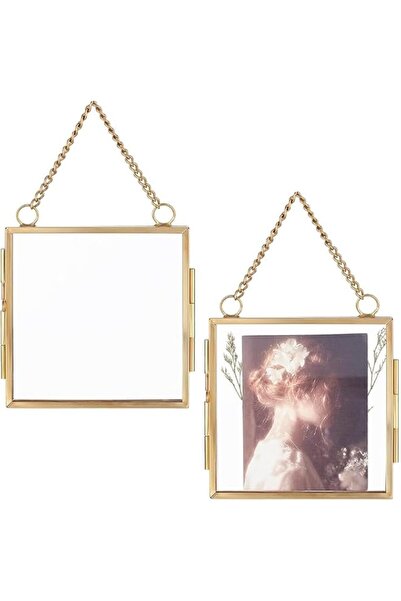 Generic Brand OLYCRAFT 2Pcs Wall Hanging Mini Photo Frames 2.9x2.9 Inch Doubl...