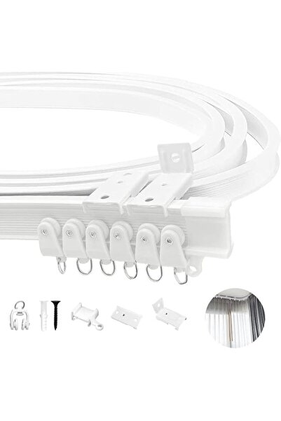Generic Flexible 5M Curtain Rail, Metal & Plastic, Matte Finish, White
