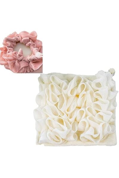 Generic 2-in-1 bath towel with soap bath ball travel portable double-sided ba...