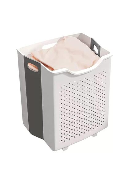 Generic Household folding laundry basket, bathroom wall-mounted storage