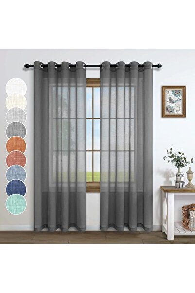 Generic Brand Charcoal Grey Curtains 84 Inch Length for Bedroom Windows 2 Pan...