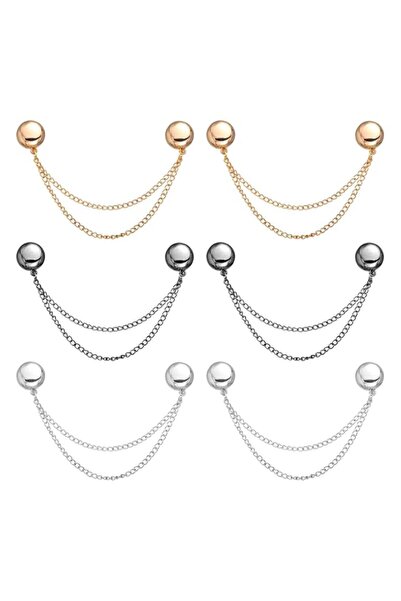 Generic Strong Magnetic Hijab Clips 6pcs with Chain, Durable Metal Round Styl...