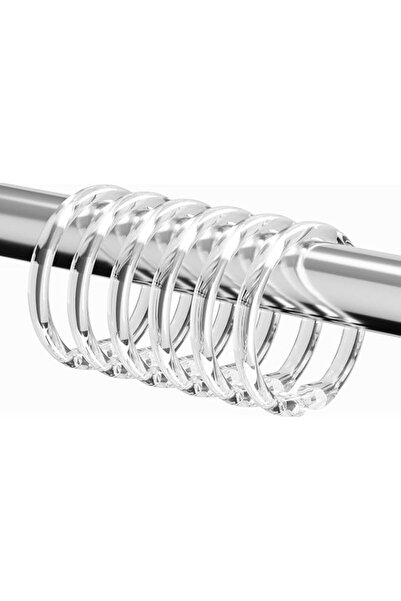 Generic Kutesna 12 PCS Clear Plastic Shower Curtain Rings, Easy Snap Closure ...