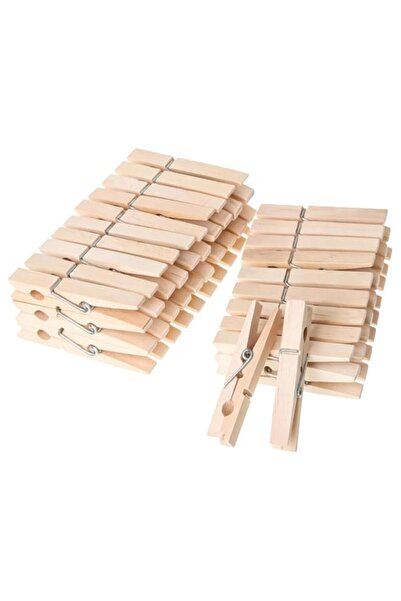 Generic Brand Wooden Clothespins 50 Pack 2.9 Inch, Large Natural Wood Clips R...