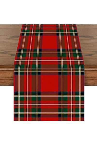 Generic Brand Christmas Buffalo Plaid Table Runner Red Green Scottish Tartan ...