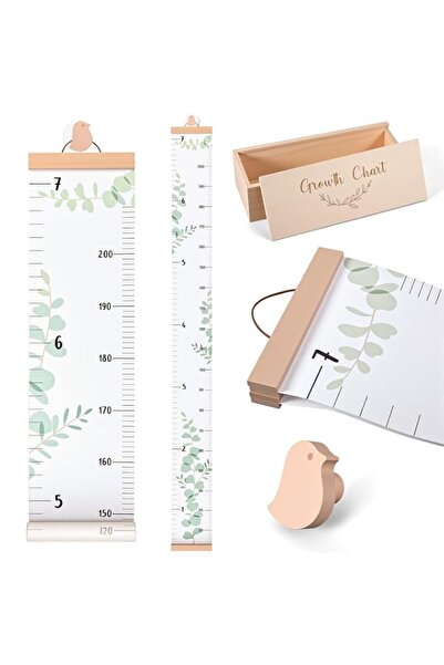 Generic Brand Kids Height Growth Chart Wall Set with Wooden Keepsake Box & Ho...