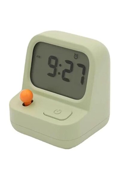 Generic Tazweeq Green Clock for Bedroom Desktop, Retro Game Machine-Shaped El...
