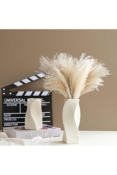 Generic White Ceramic Vases Set 2 for Modern Home Decor,line Vase Flower Vase...