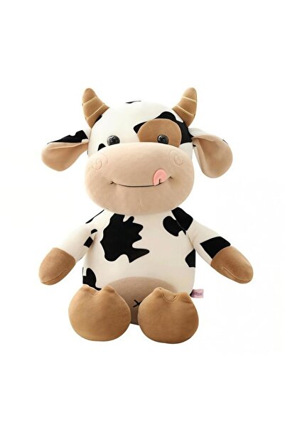 Generic Brand Cow-Shaped Decorative Plush Cushion 40cm, Soft Stuffed Accent P...