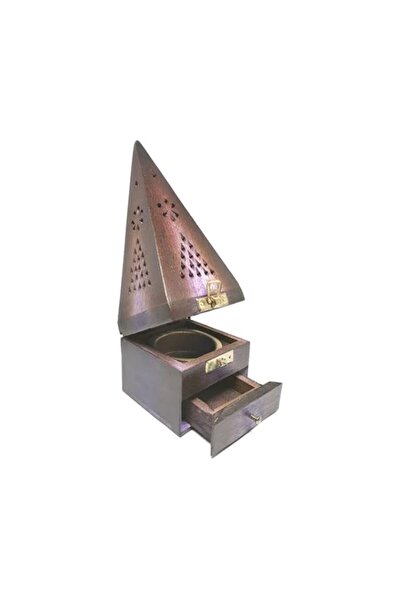 Generic Brand Pyramid Shaped Incense Holder Brown