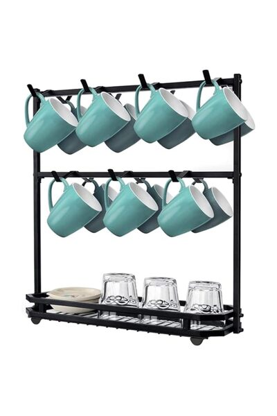 Generic Large Coffee Mug Holder Stand Countertop, Tree Rack for 14 Mugs, 2 Ti...