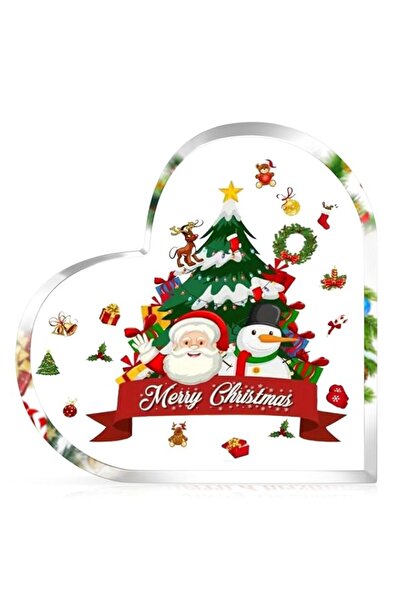 Generic Brand Christmas Acrylic Heart Paperweight – Clear Heart-Shaped Christ...