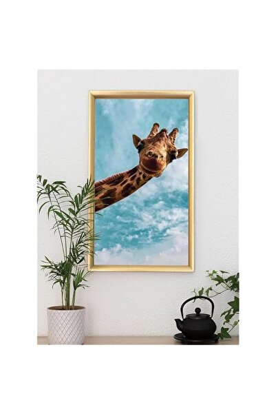 Generic Brand 'Happy Giraffe' Digitally Printed Wall Poster with Photo Frame ...