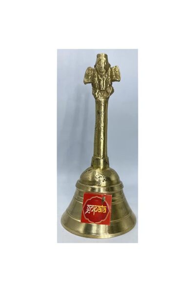 Generic Brand Brass Puja Bell With Angel 11.8cm Approx