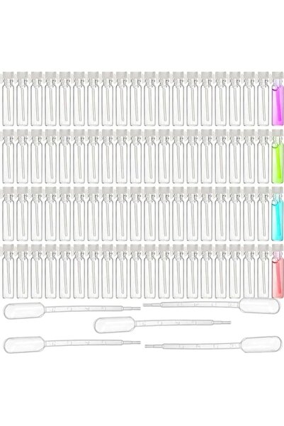 Generic Brand 200Pcs 1ml Clear Glass Perfume Sample Bottles with 5 Droppers, ...