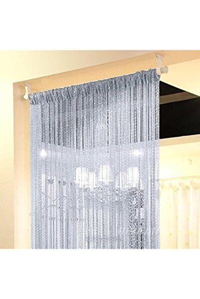 Generic Brand 1x2 M Door String Curtain Rare Flat Silver Ribbon Thread Fringe...