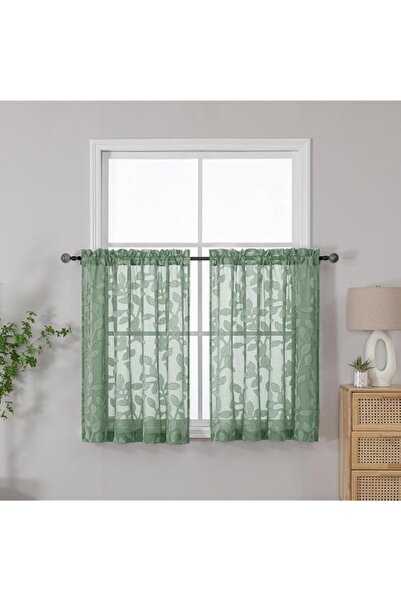 Generic Brand OVZME Sheer Kitchen Curtains 42 x 36 Inch 2 Panels Semi Sheer C...