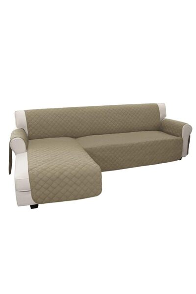 Generic Brand Easy-Going L-Shape Sectional Couch Cover - Large, Beige