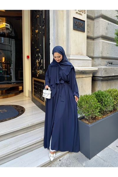 zahen liyena şallı abaya premium şifon kumaştan üretilmiş gizli düğmeli çıt ç...