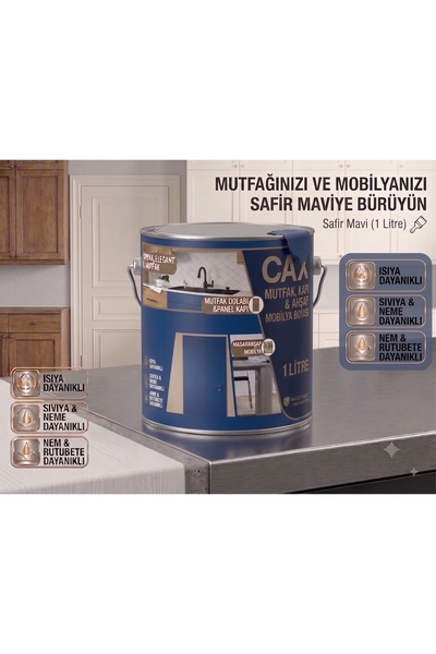 caxcolors CAX Mutfak Dolabı ve Panel Kapı Boyası 1 Lt - Isıya Neme Dayanıklı ...