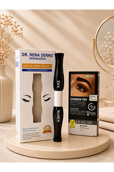 Dr. Rena Dermo Eyebrow and Eyelash Care Serum and 1.1 Ash Gray Eyebrow Dye 2-...