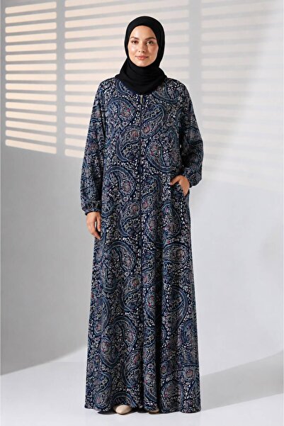 ÖNE BUTİK Women's Viscose Prayer Dress with Zippered Pockets Li̇kapa
