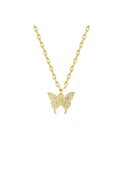 OGHAMAY Gold Color Butterfly Sf Chain Steel Necklace - 3665