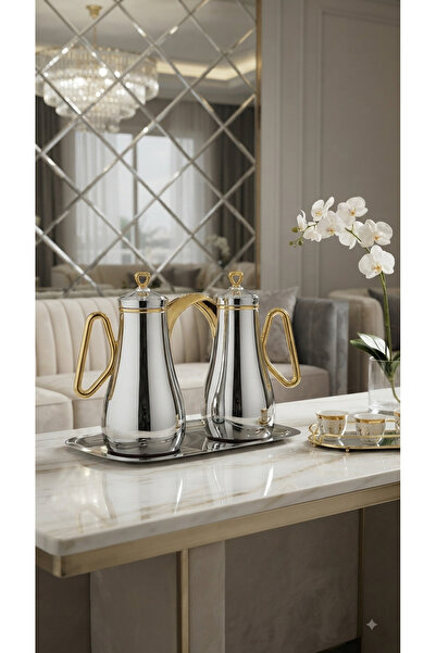 Generic Trams Hospitality Tea & Coffee Set Steel 1+1 Ltr Modern Luxury Design...
