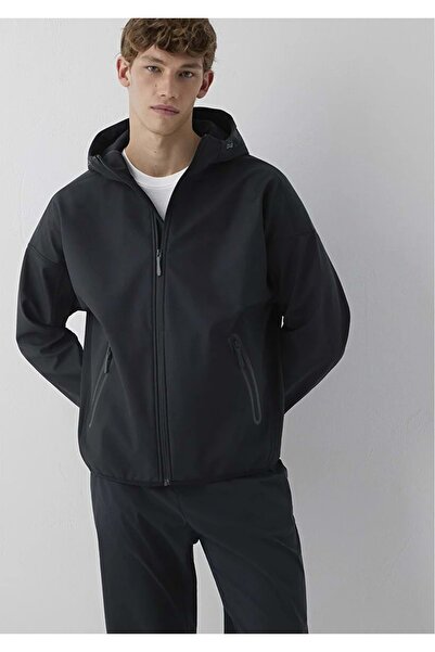 Mavi M0110851 Water Repellent Pro-Tech Water-Replent Hooded Men's Coat Black