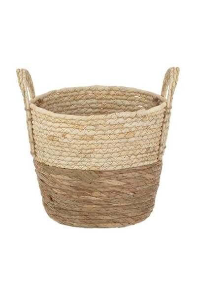 OEM Storage Basket Beige Brown Material with Handles 26x22cm