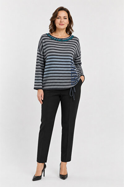 Neden Tekstil Women's Striped Oversize Knitwear Sweater